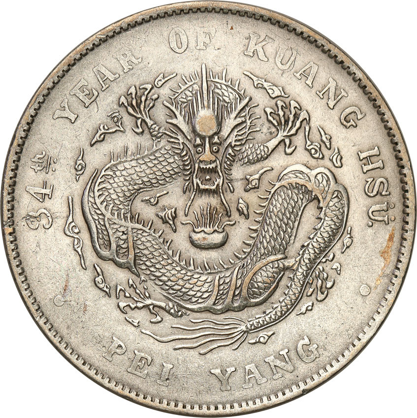 Chiny, Chihli.  1 Dolar Yr. 34 (1908)
